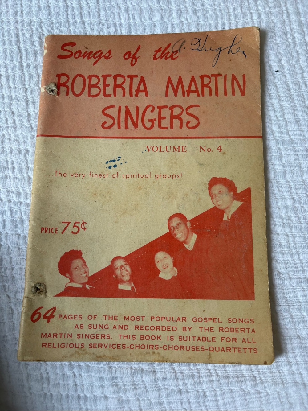 1957 Vintage Roberta Martin Singers Songs Book - Red Cover